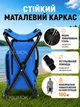 Складной туристический стул-рюкзак табурет походный с термоотделением для рыбалки, кемпинга, пикника, дачи и отдыха на природе портативный рыбацкий стульчик компактный табурет для путешествий, охоты, сада и улицы Синий - изображение 3