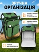Складной туристический стул-рюкзак табурет походный с термоотделением для рыбалки, кемпинга, пикника, дачи и отдыха на природе портативный рыбацкий стульчик компактный табурет для путешествий, охоты, сада и улицы Зеленый - изображение 3