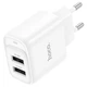 Мережевий зарядний пристрій HOCO C141A Smart dual-port charger Lightning cable 10.5W White - зображення 3