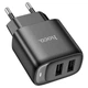 Мережевий зарядний пристрій HOCO C141A Smart dual-port charger Type-C cable 10.5W Black - зображення 5