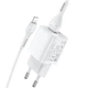 Мережевий зарядний пристрій HOCO N8 Briar dual port charger Lightning cable 12W White - изображение 3