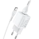Мережевий зарядний пристрій HOCO N8 Briar dual port charger Type-C cable 12W White - зображення 3