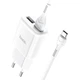 Мережевий зарядний пристрій HOCO C88A Star round dual port charger Type-C cable 12W White - зображення 1
