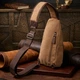 Практичная мужская сумка через плечо с USB кабелем текстильная 21222 Vintage коричневая - изображение 4