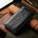 Вертикальный кошелек для мужчин из натуральной кожи ST Leather 19420 черный - изображение 4
