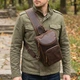 Винтажная мужская сумка через плечо из натуральной кожи 21303 Vintage коричневая - изображение 2