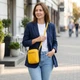 Модна сумка для жінок із м'якої натуральної шкіри Vintage 22342 жовта - зображення 2