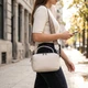 Женская прямоугольная сумка на два отделения из натуральной кожи Vintage 22344 белая - изображение 2