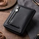 Шкіряний гаманець для жінок на блискавці з тисненим логотипом ST Leather 19489 чорний - зображення 3