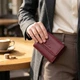 Шкіряний жіночий гаманець з монетницею ST Leather 19492 бордовий - зображення 5
