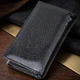 Женский кошелек в три сборки из лакированной фактурной натуральной кожи ST Leather 22707 черный - изображение 3