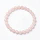 Браслет из натурального камня Розовый кварц граненая бусина 6 мм 18 см - изображение 1