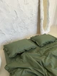 Комплект постельного белья с рюшами OLIVE (оливковый, однотонный) Полуторный 150х220 см - изображение 4