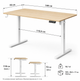 Комп'ютерний стіл SENSE7 NOJO LIGHT 140×70 см з електричним регулюванням висоти, світло-коричнево-білий - зображення 9