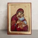 Писаная икона Божьей Матери Сладкое Лобзание (Гликофилуса) 23×28,5 см - изображение 1