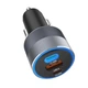 Автомобільний зарядний пристрій Forcell F-Energy Alu 2 x USB C + USB A QC4.0 PD SFC2.0 4.5A 65W Grey (5903396275739) - зображення 4