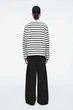 Поло жіноче COS relaxed striped polo shirt 1266544001 S Чорний білий - изображение 5