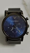 Мужские часы Emporio Armani Luigi AR1979 с хронографом (Серый / Синий циферблат) - изображение 7