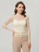 Ажурна кофтинка під горло Honey Fashion Accessories XS/S бежевий (10-145) - зображення 2