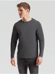 Мужская футболка с длинным рукавом Fruit of the Loom Valueweight Long Sleeve 100% хлопок,размер S, Темно-серая меланж - изображение 4