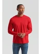 Мужская футболка с длинным рукавом Fruit of the Loom Valueweight Long Sleeve 100% хлопок,размер S, Красная - изображение 1