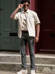 Рубашка хлопковая мужская Uniqlo 773010296 XL Бежевая (1161496350) - изображение 3