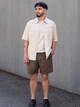 Рубашка хлопковая мужская Uniqlo 773010296 XL Бежевая (1161496350) - изображение 4