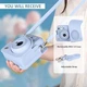Чехол для Fujifilm Instax Mini 13 Case Frost Blue голубой, чехол совместим с камерами Mini 13/12/11/9 (без фотоаппарата) модель 2026 - изображение 4