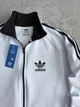 Женская спортивная кофта Adidas весна-осень трикотажная зипка белая M размер - изображение 4