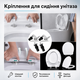 Кріплення для кришки унітазу з мікроліфтом комплект 2 шт шток діаметром 8 мм мікроліфт для унітаза універсальні петлі шарніри та болти для сидіння унітаза з двома кнопками швидкого зняття quick release плавне опускання soft close - зображення 2