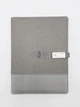 Блокнот с беспроводной зарядкой Powerbank дневник с флешкой 16 Гб Светло-серый + листья в клеточку - изображение 13