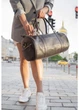 Чоловіча шкіряна дорожня сумка Harper (barrel bag) з натуральної шкіри Krast з ременем темно-коричнева 59749 - зображення 10