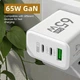 Зарядное устройство для телефона 65W GaN TRG-185 быстрая зарядка USB Type-C и USB-A адаптер питания белый - изображение 4