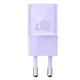 Зарядний пристрій Baseus GaN5 Mini Fast Charger 20W Мережевий адаптер Type-C зі швидкою зарядкою QC3.0/PD3.0, Фіолетовий - зображення 2