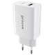 Зарядное устройство Proove Rapid 20W Сетевой адаптер Type-C/USB с быстрой зарядкой QC3.0/PD3.0, Белый - изображение 1