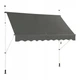 Балконна маркіза Costway 250×120 см з телескопічними стійками 200–300 см, сіра - зображення 1