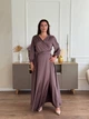 Нарядное атласное платье на запах капучино FashionYouWant L/XL капучино 43458041 - изображение 3