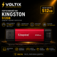 Флешка Kingston Dual 512GB USB 3.2 Gen 2, Type-C + Type-A, OTG, красная - зображення 1