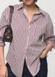 Сорочка у смужку MANGO Гранатовий S KL00362 - зображення 3