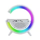 Ночник будильник с беспроводной зарядкой Bluetooth колонкой и RGB подсветкой белый (831954) - изображение 4