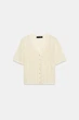 Трикотажний топ pointelle з короткими рукавами Zara 3519/009 S Бежевий (03519009727S) - изображение 5