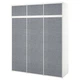 Шафа з 6 розсувними дверима, Larkollen білий/темно-сірий, 180x57x221 см PLATSA IKEA 094.941.58 - зображення 1