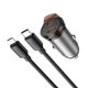 Автомобільний зарядний пристрій HOCO NZ16 Rigorous single port PD30W car charger set(C to iP) Metal Grey - зображення 3