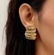 Крупные сережки Бижутерный сплав jewelry Золотистые - изображение 8