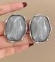 Бижутерия Крупные сережки jewelry Серебристые Серые - изображение 2