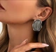 Бижутерия Крупные сережки jewelry Серебристые Серые - изображение 3