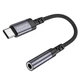 Адаптер BOROFONE BV24 Graceful Type-C to 3.5 mm AUX, цифровий перехідник Type-C AUX з DAC, алюміній + нейлон, сірий металік - зображення 1