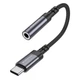 Адаптер BOROFONE BV24 Graceful Type-C to 3.5 mm AUX, цифровий перехідник Type-C AUX з DAC, алюміній + нейлон, сірий металік - зображення 4