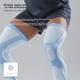 Колінний бандаж Mizuno, спортивний біговий легкий професійний баскетбольний футбольний захисний одяг, подовжений захист для ніг для бадмінтону, чорний цільний 2548L - зображення 5