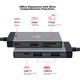 Розширювальна док-станція Chuanyu Type-C, конвертер USB-C на HDMI, розгалужувач SD/TF, сумісний з Huawei Apple MacBook 7, HDMI+PD, швидка зарядка+USB/C*3 - изображение 5